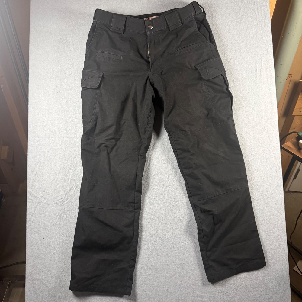 5.11 Tactical Stryke Pants Mens 32x30 Black Ripstop Cargo Work Trousers 74369
